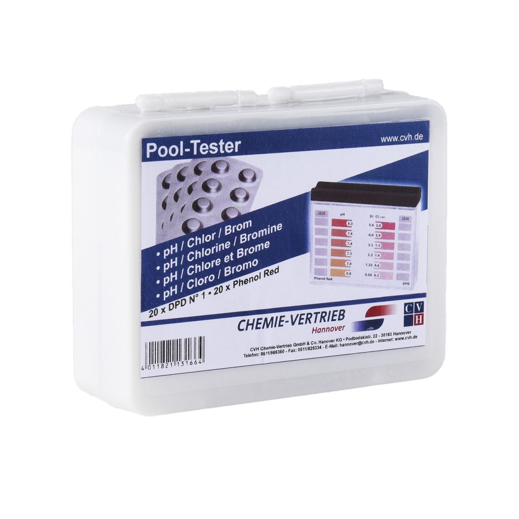 Pool Tester pH Chlor Brom Tester inkl. 2x20 Tabletten Produktbild 