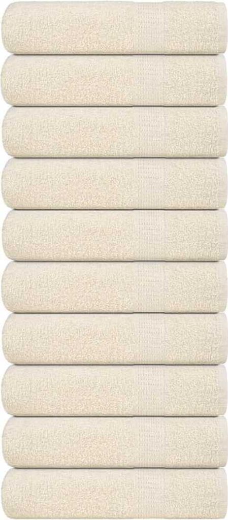 Möbel Handtücher 10 Stk. Creme 50x100 cm 360 g/m² 100% Baumwolle - Handtücher 137000