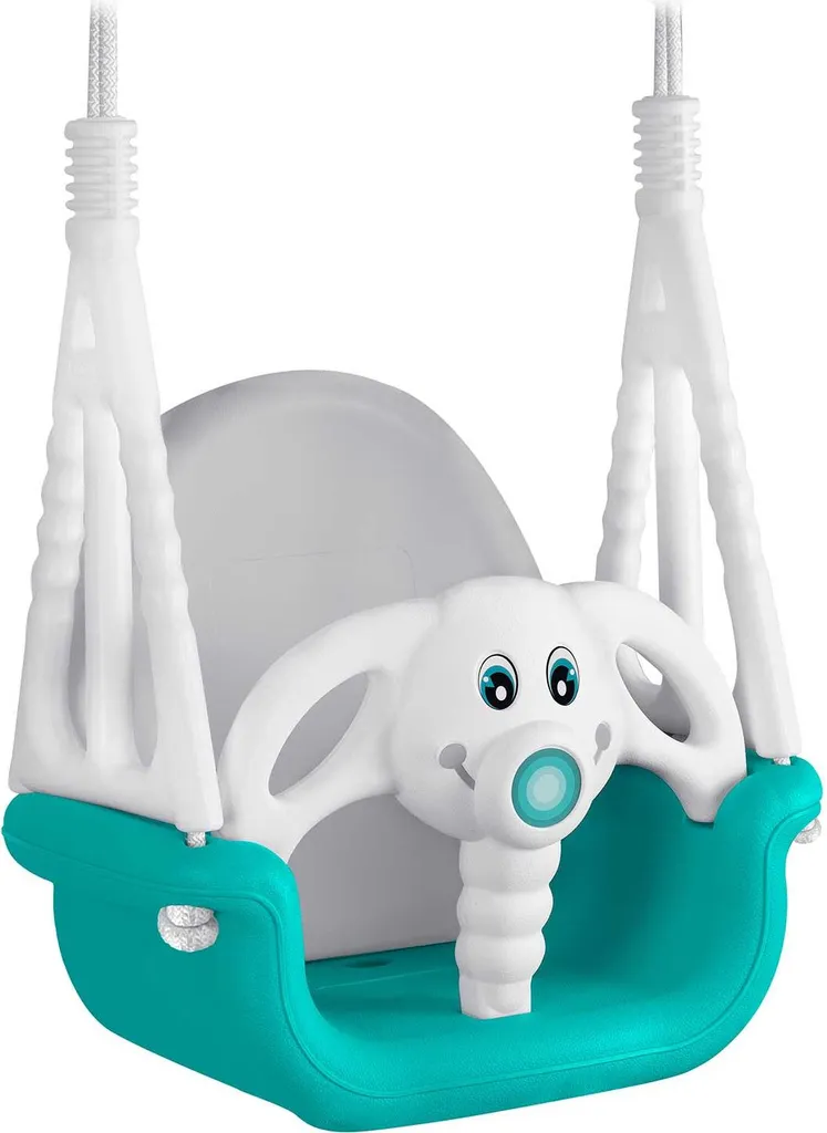 Balançoire bébé sécurisée 3en1 contre les chutes : modèle éléphant bleu