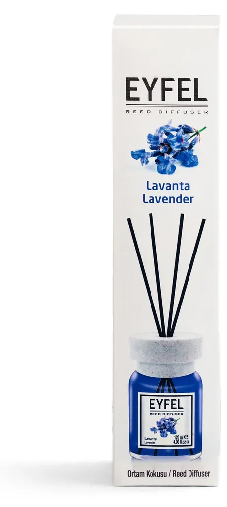 Parfum d'ambiance EYFEL Lavande 120 ml - Diffuseur à bâtonnets Premium - 12