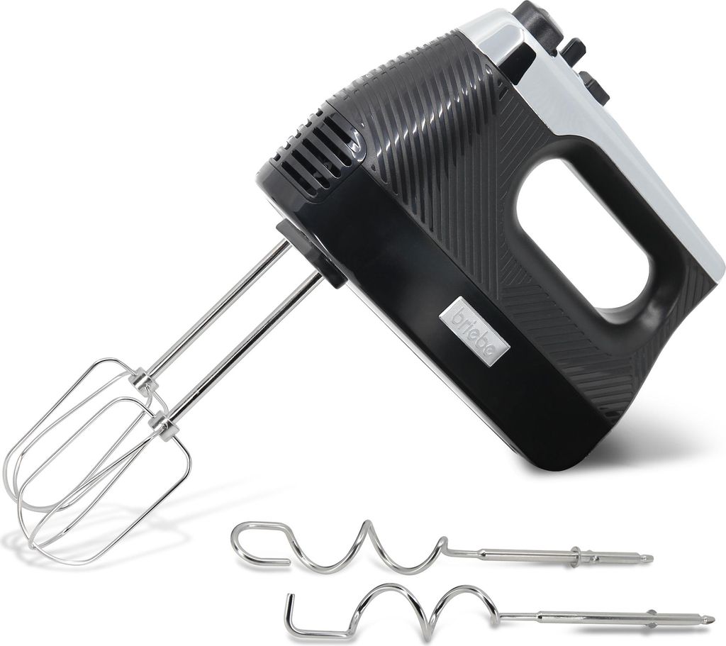 Briebe HM1174BLK Elegance Handmixer Handrührgerät Konditorei-Spezial 5 Geschwindigkeiten + Turbo Schwarz