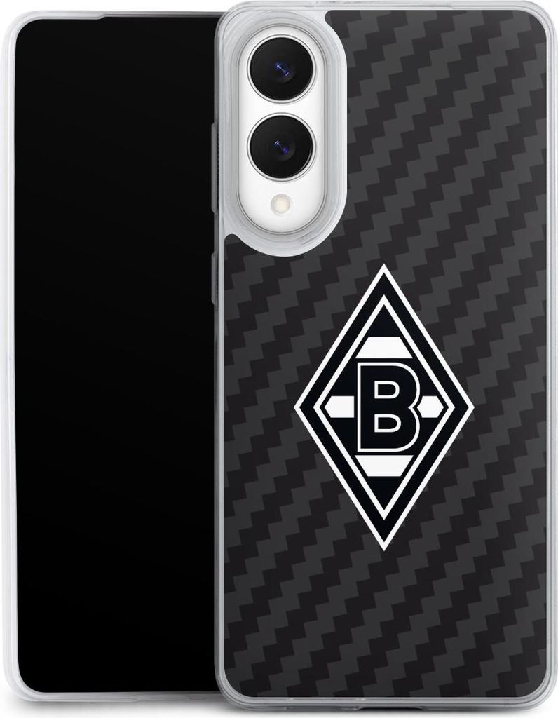 DeinDesign Slim Hülle für Samsung Galaxy S25 Edge Silikon Case Ultra Dünn Handyhülle Borussia Mönchengladbach Carbon Gladbach