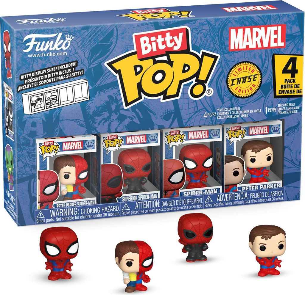 Funko Bitty Pop! Marvel: Spider-man - Peter Parker (Spider-man) / Superior Spider-man / Spider-man / Random Chase