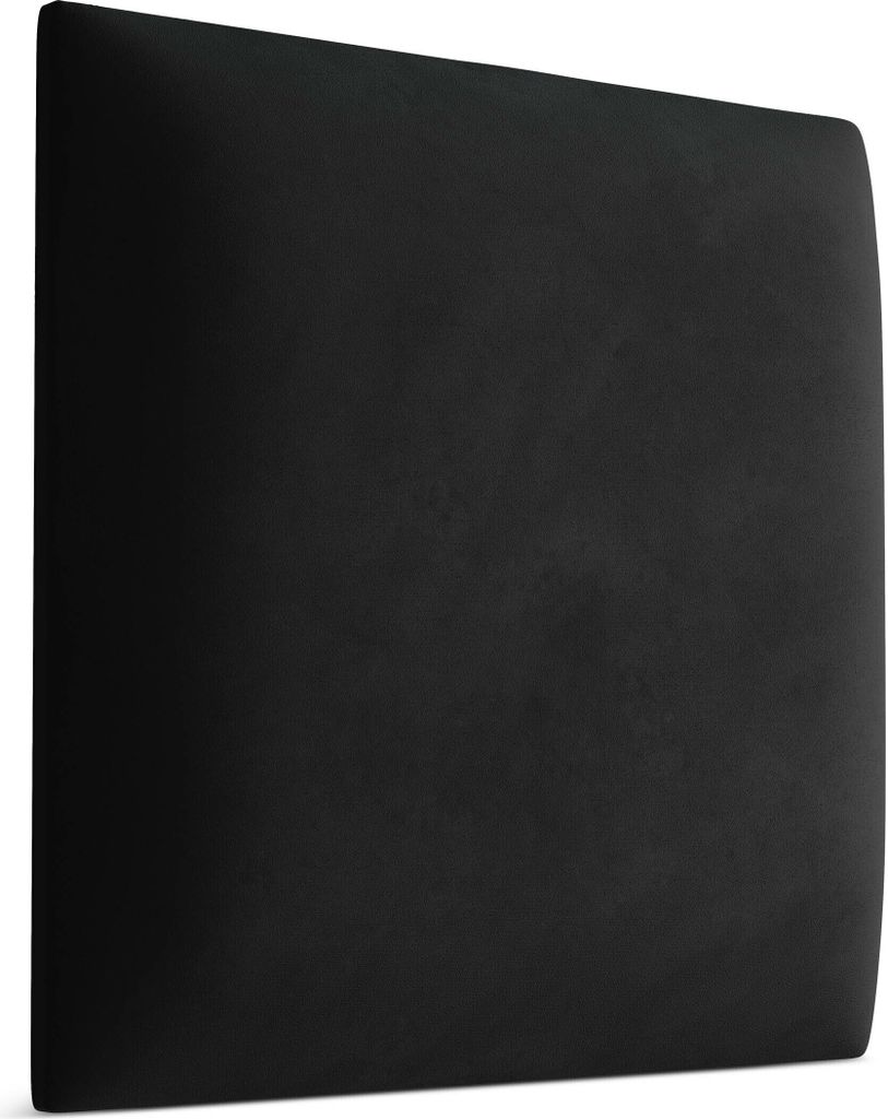Muralo Polsterpaneel WANDKISSEN Wandpolster Bettkopfteil Wandpaneel Magic Velvet Schwarz 40 cm x 40 cm