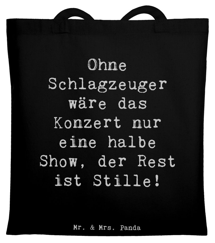 Mr. & Mrs. Panda Beutel Spruch Schlagzeug Konzert - Schwarz - Geschenk, Band, Schultasche, Tote Bag, Beats, Uni Tasche, Musikinstrument, Musik, Ene...
