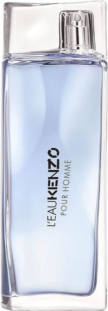 A clear, studio shot of a bottle of Kenzo L'Eau Kenzo Men EDT spray.