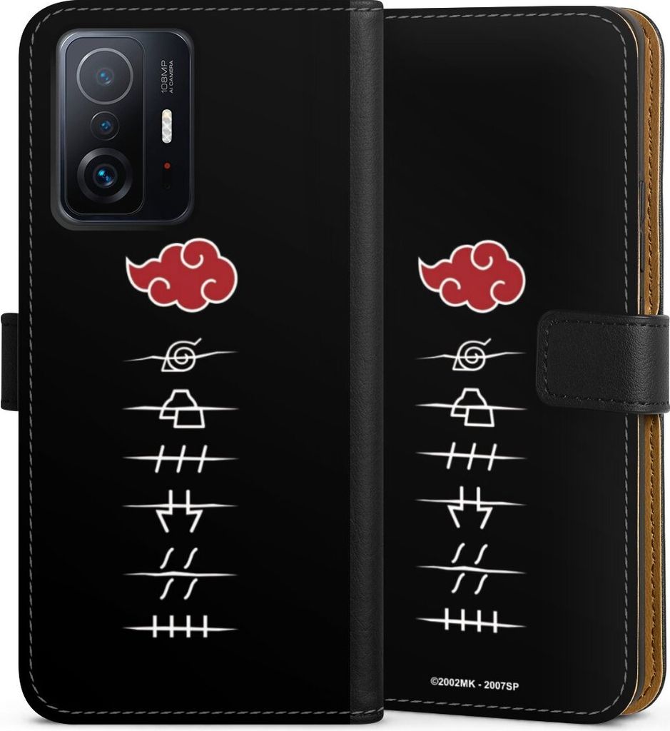 DeinDesign Klapphülle für Xiaomi 11T 5G Handytasche Lederhülle Tasche Naruto Shippuden Offizielles Lizenzprodukt Akatsuki