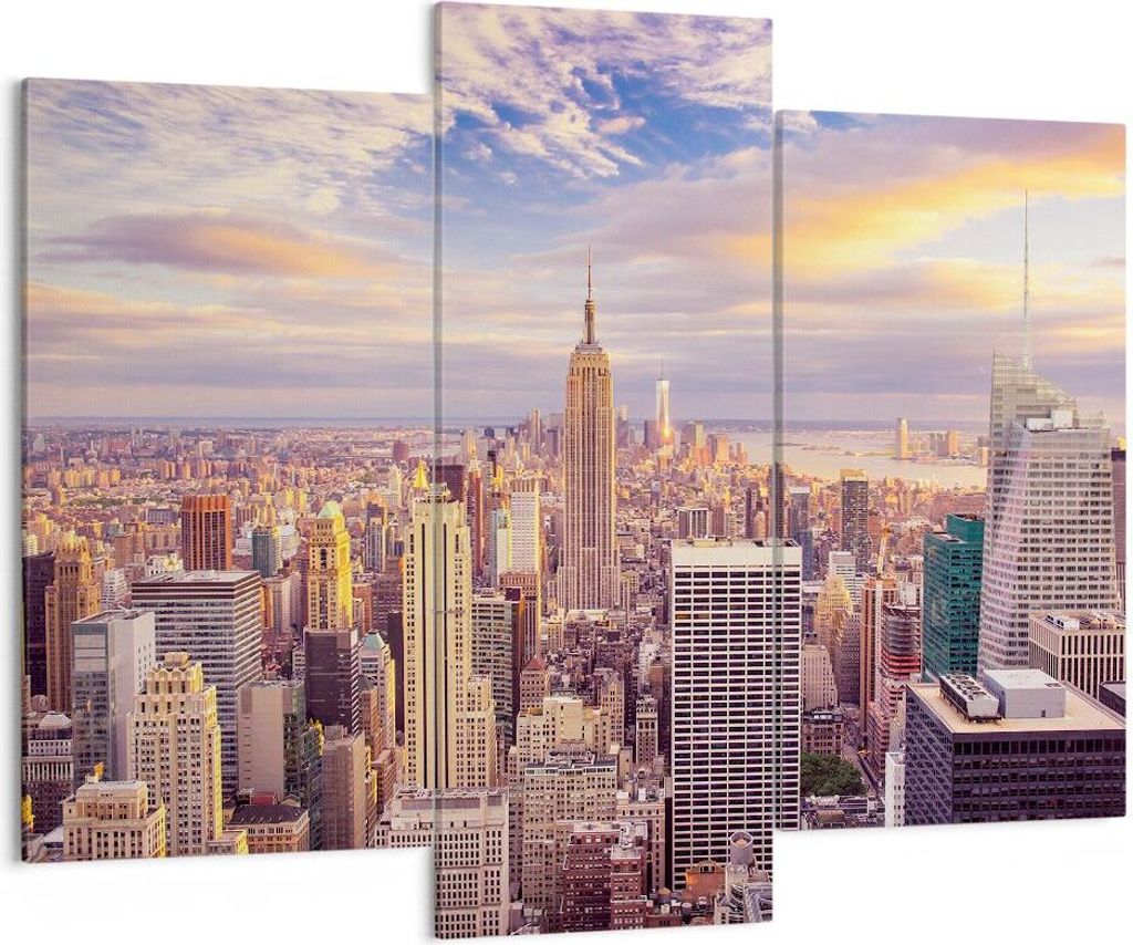 Bild auf Leinwand - Leinwandbild - New York Stadt - 130x100cm - Wand Bild - Wanddeko - Wandbilder - Leinwanddruck - Bilder - Kunstdruck - Wanddekor...