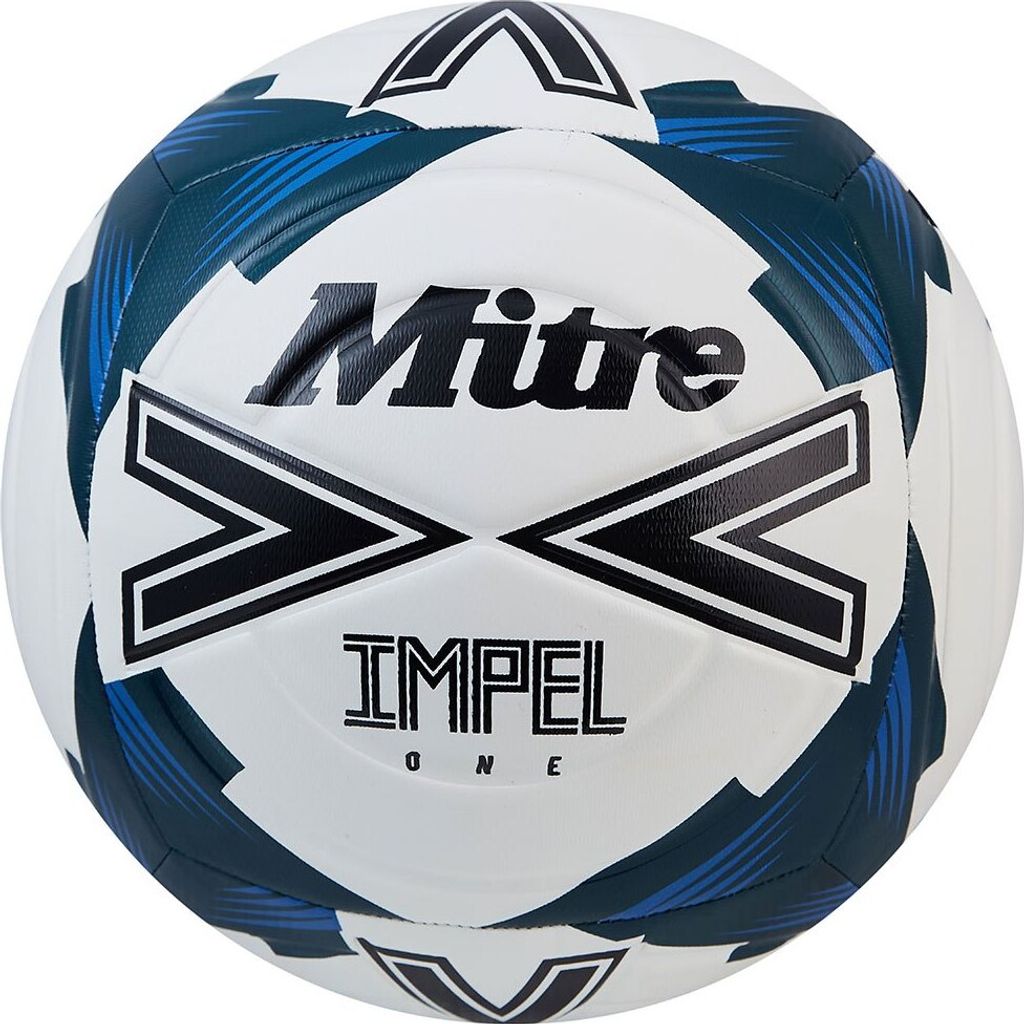 Mitre Fußball Impel One weiß schwarz teal Größe 5 langlebig Rasen