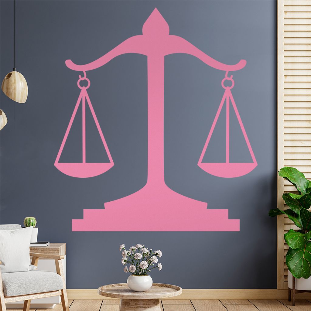 Waage Gericht Anwalt Justitia Wandtattoo Wandaufkleber Wall Sticker - Dekoration, Küche, Wohnzimmer, Schlafzimmer, Badezimmer
