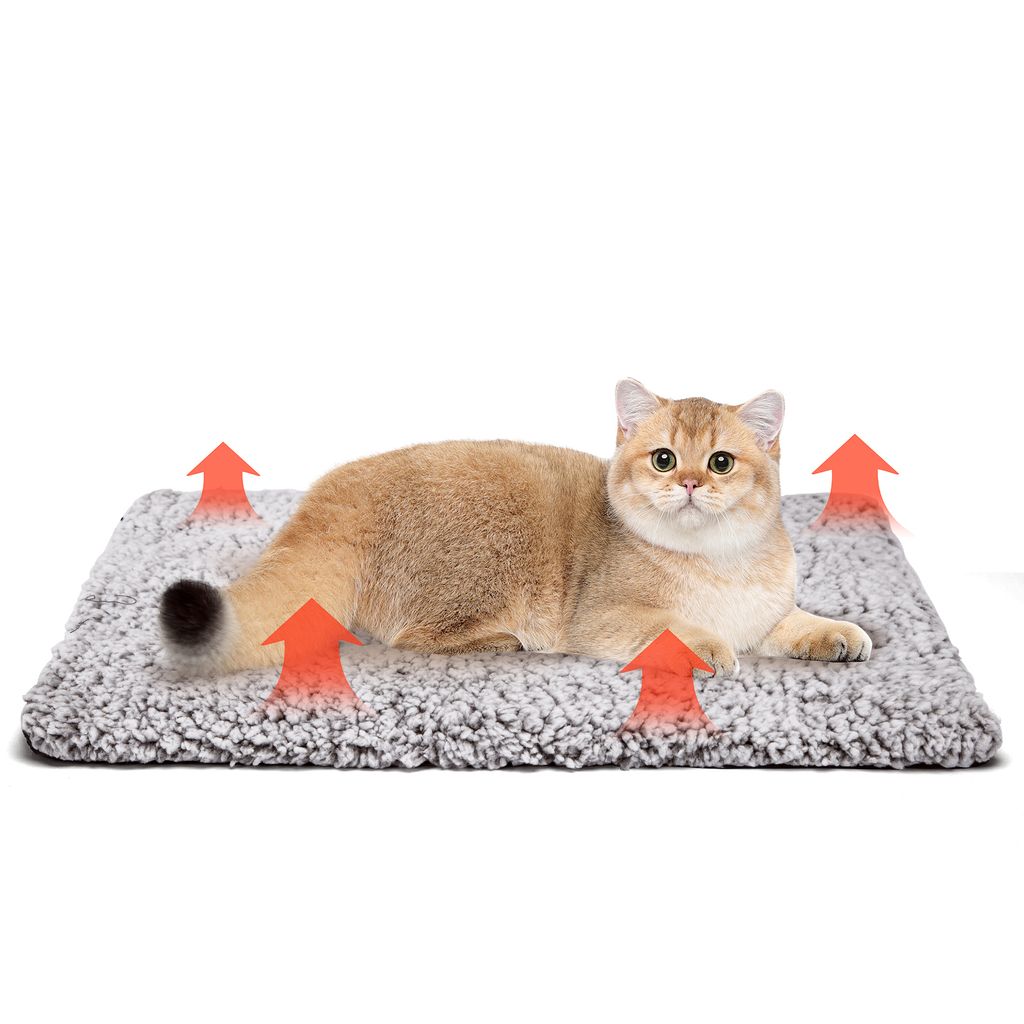 Selbstheizende Decke für Hunde & Katzen - Katzendecke, Wärmedecke Waschbare, Rutschfester Boden Cremefarben,70x50cm