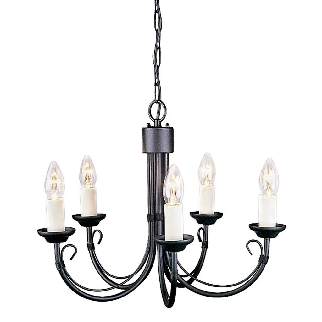 Lustre Chartwell Elstead Noir 5 x E14 60W en Métal 110,5 x 47 cm