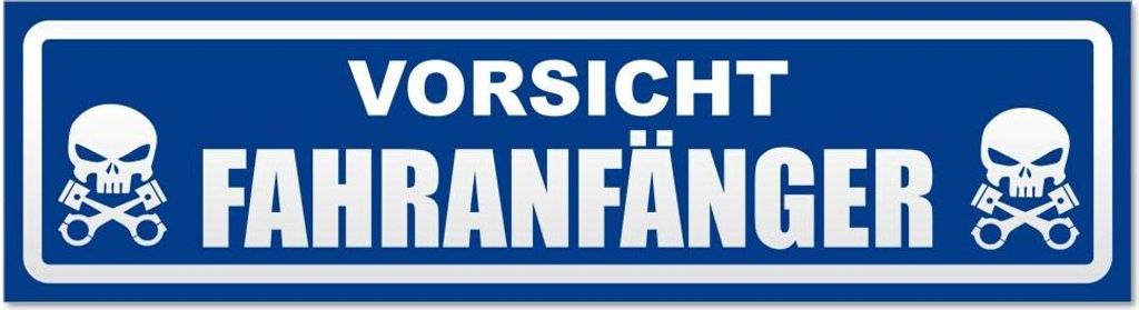 Kiwistar Vorsicht Fahranfänger invertiert Magnetschild Schild magnetisch - 20cm Verkehrsblau - Magnetfolie für Auto PKW Kfz