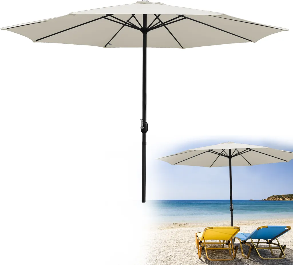 Ombrellone Jayseuw 350cm Beige con Braccio e Protezione UV - Offerta