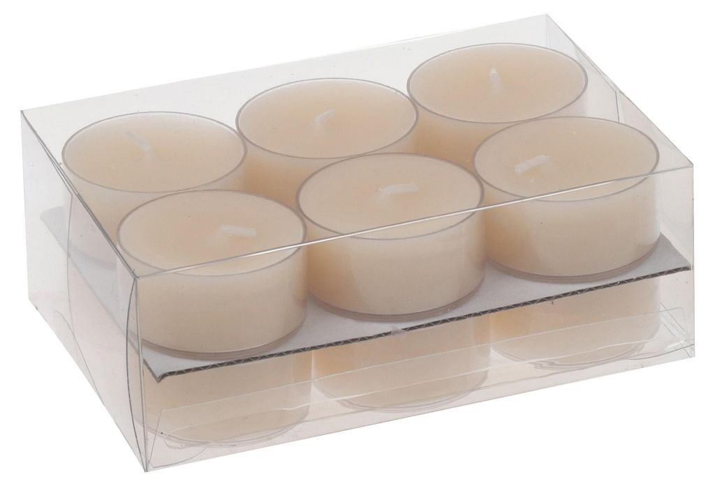 Teelichter in Kunststoffhülle Creme 18/38mm, 12er-Pack Produktbild 