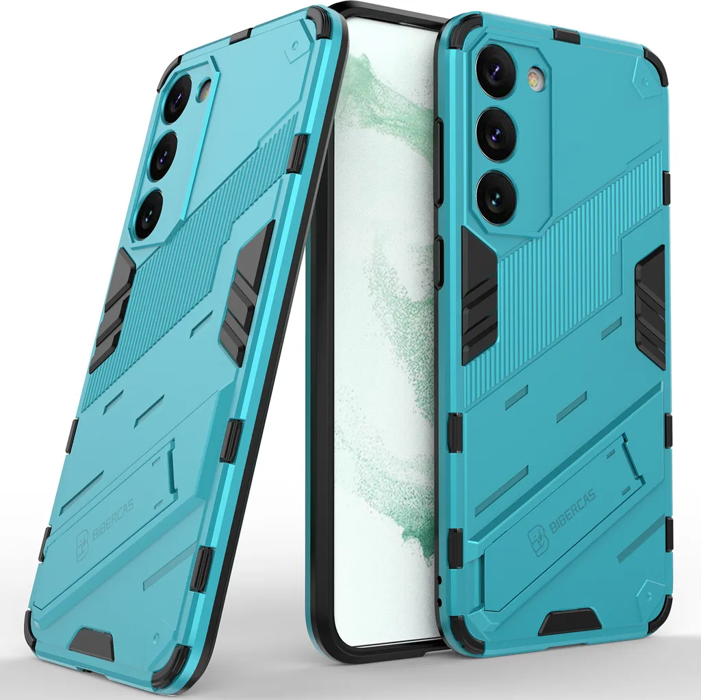 Custodia Ibrida Samsung Galaxy S23+ Blu - Design Armor con Supporto