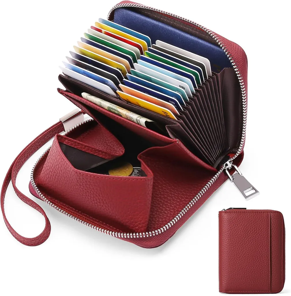 Porta Carte RFID Donna con Zip: Portafoglio in Stile Organo Elegante