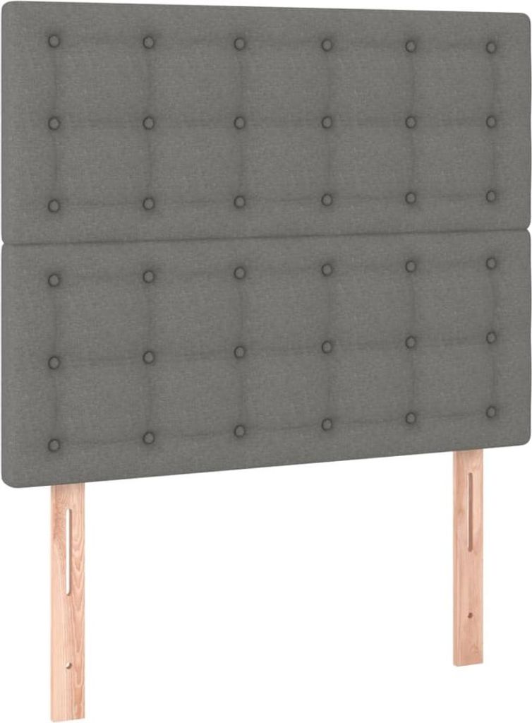 vidaXL Kopfteil Dunkelgrau 80 x 5 x 118/128 cm Stoff Produktbild 