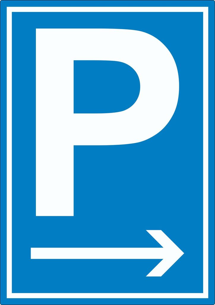 Parkplatz Aufkleber mit Pfeil nach rechts A7 (74x105mm)