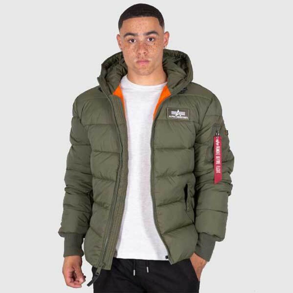 Bunda Alpha Industries, gesteppte Jacke mit Kapuze, Alpha