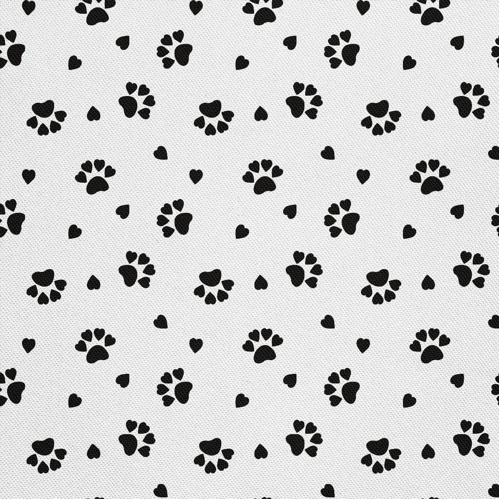 OUTDOOR DEKOSTOFFE OXFORD - Motiv schwarze Pfoten Herzens I DX282