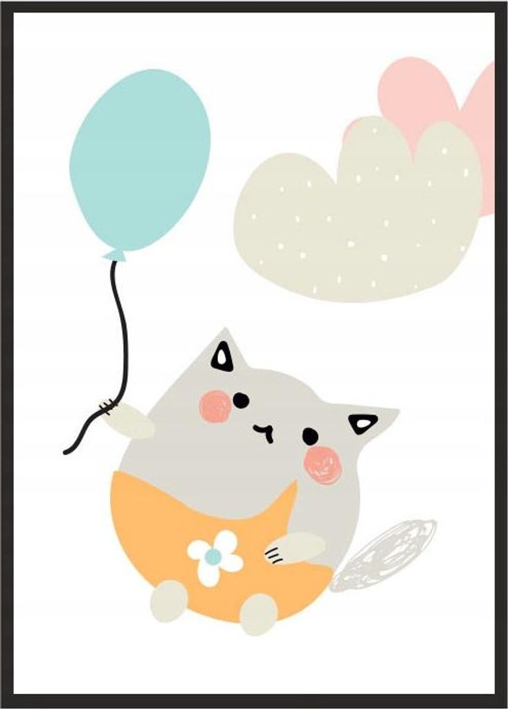 Bildplakat im Rahmen A4 cm Katze PD220