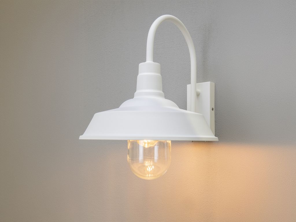 Konstsmide 7354-250 Trapani Wandl. E27 mit Klarglas weiss Produktbild 