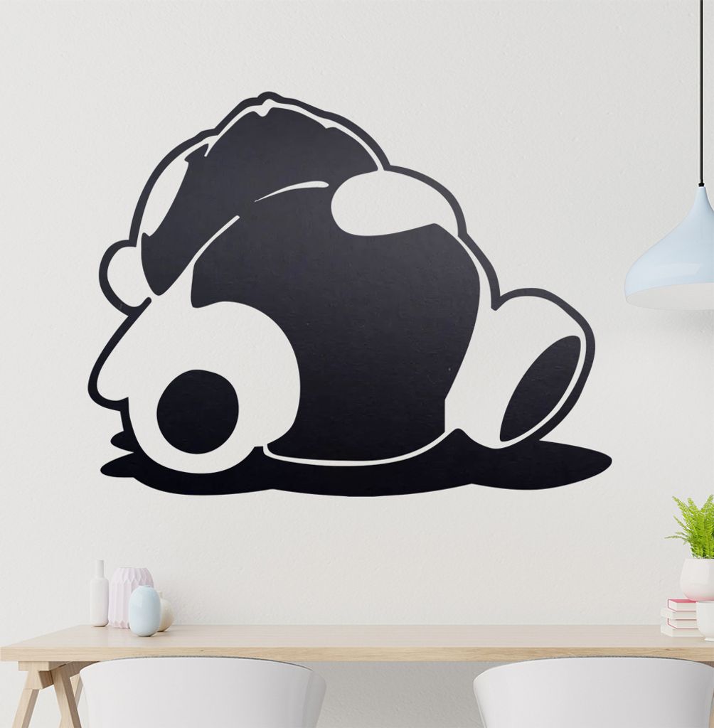 schlafender Teddy Bär Wandtattoo in 6 Größen - Wandaufkleber Wall Sticker - Dekoration, Küche, Wohnzimmer, Schlafzimmer, Badezimmer
