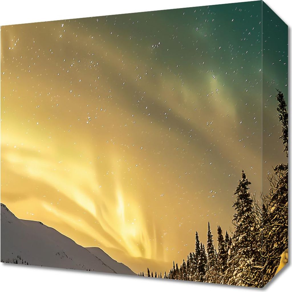 Bild 30x30cm Polarlicht Im Winter