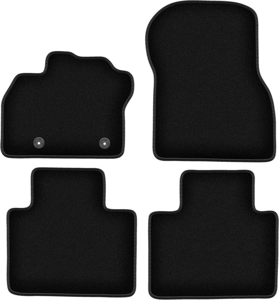 Wielganizator Velours-Autoteppiche – passend für Renault Zoe II (Schrägheck, Bj. 2018-) – schwarz, passgenau, mit Befestigungen set 4 Stk.