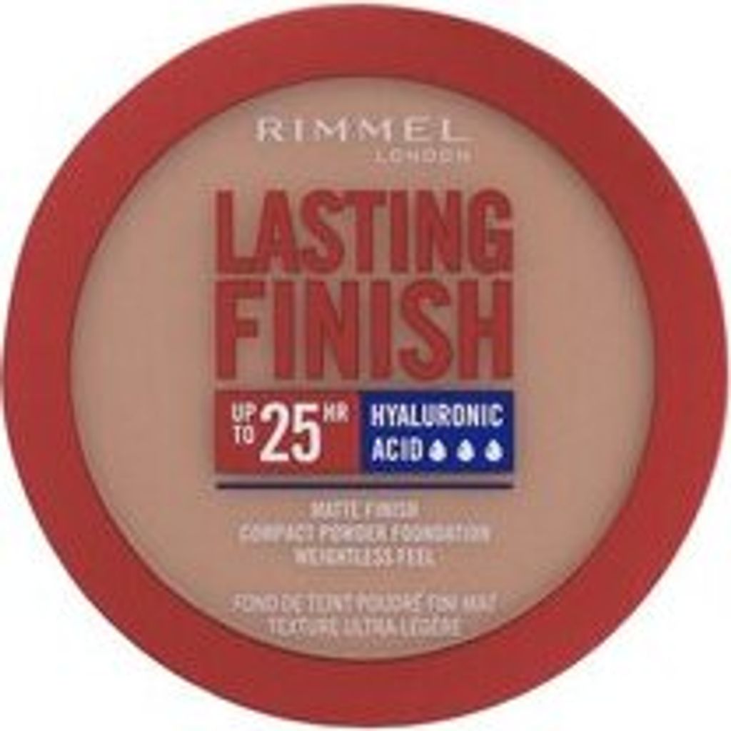 Rimmel Lasting Finish 25 HR Compact Foundation 011 Caramel Matte Buildable Coverage Powder-to-Cream Anti-Pollution Shields SPF 20 Hyaluronic Acid W...