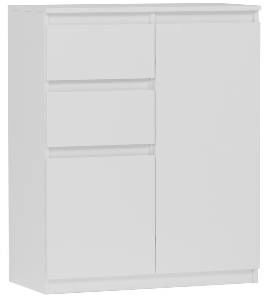 Komoda 98 cm 2 dveře 2 zásuvky skříňka FRAMIRE S-2 bílá Obrázek produktu 