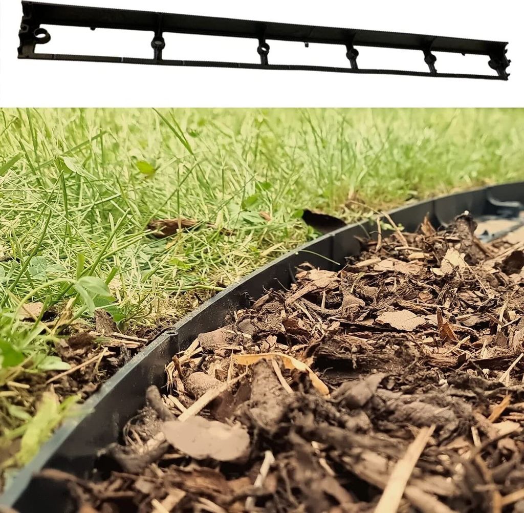 GARDENIX (Rasenkante Light 45 mm x 80 mm), Beeteinfassung Beetumrandung Raseneinfassung Pflastersteine Mähkante + 3 Nägel pro Meter – 4 M