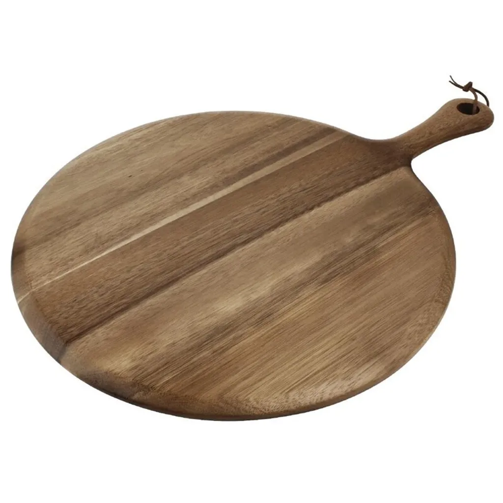 Tagliere Rotondo Acacia Olympia 33 cm con Manico - Design da Tavola