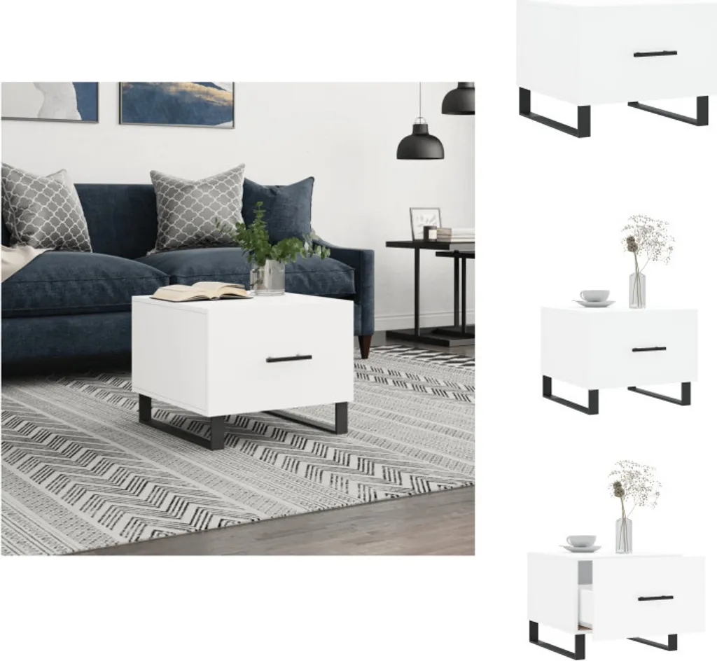 vidaXL Tavolino bianco 50x50x40 cm in legno - Tavolini da caffè