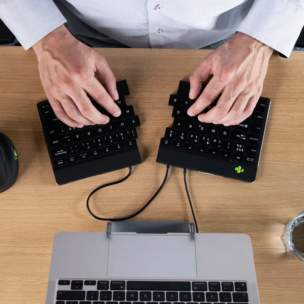 Clavier R-Go Break scindé noir à indicateur de pause intelligent USB - 9