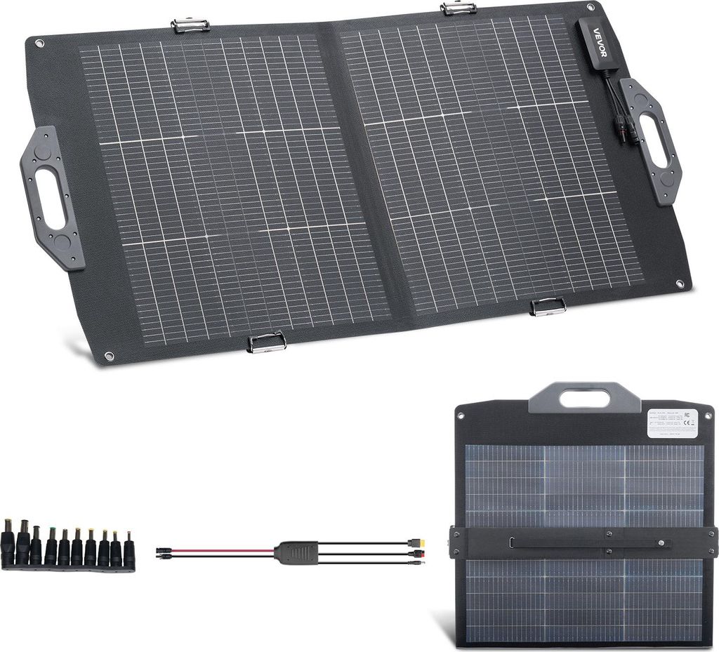 VEVOR Faltbares Solarpanel 100W, 16BB N-Typ Bifaziales Produktbild 