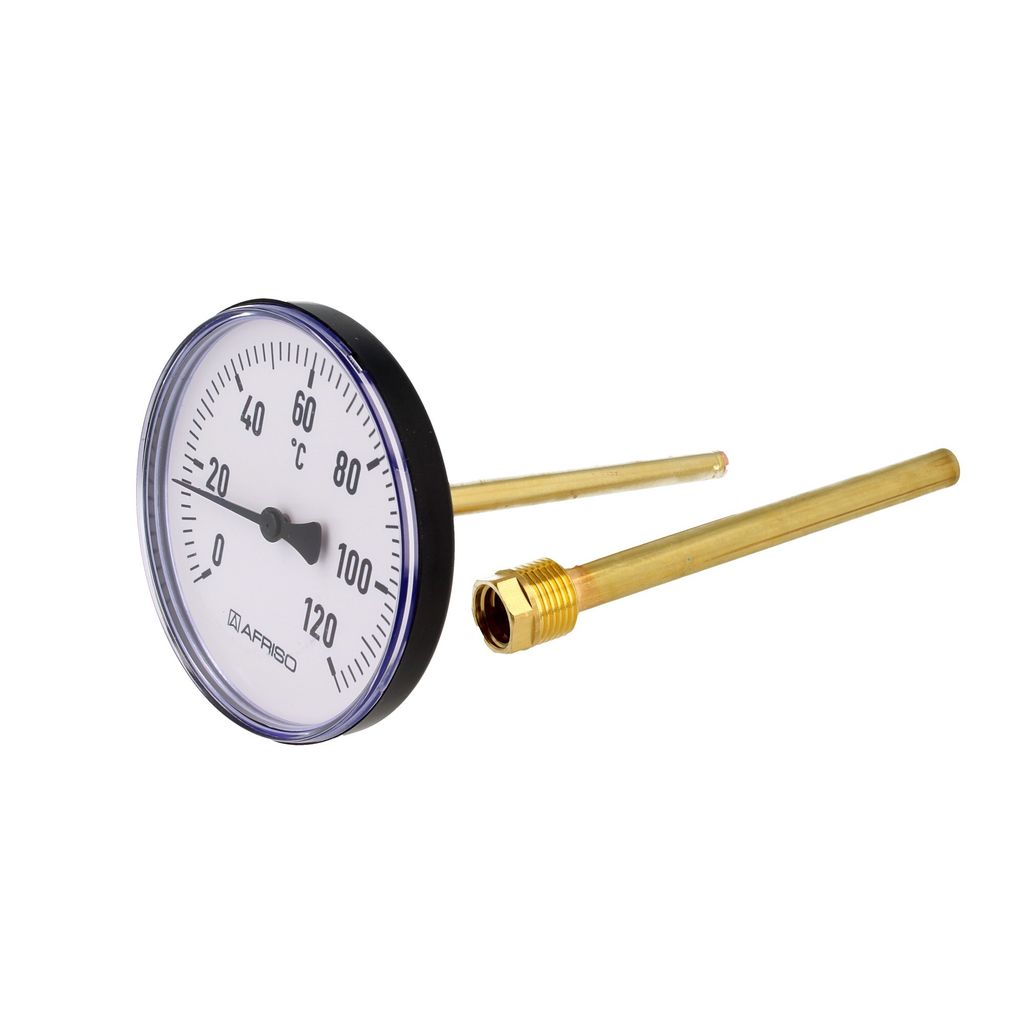 Bimetall-Thermometer BiTh 100 K 0/120C 100mm G1/2B ax Kl.2