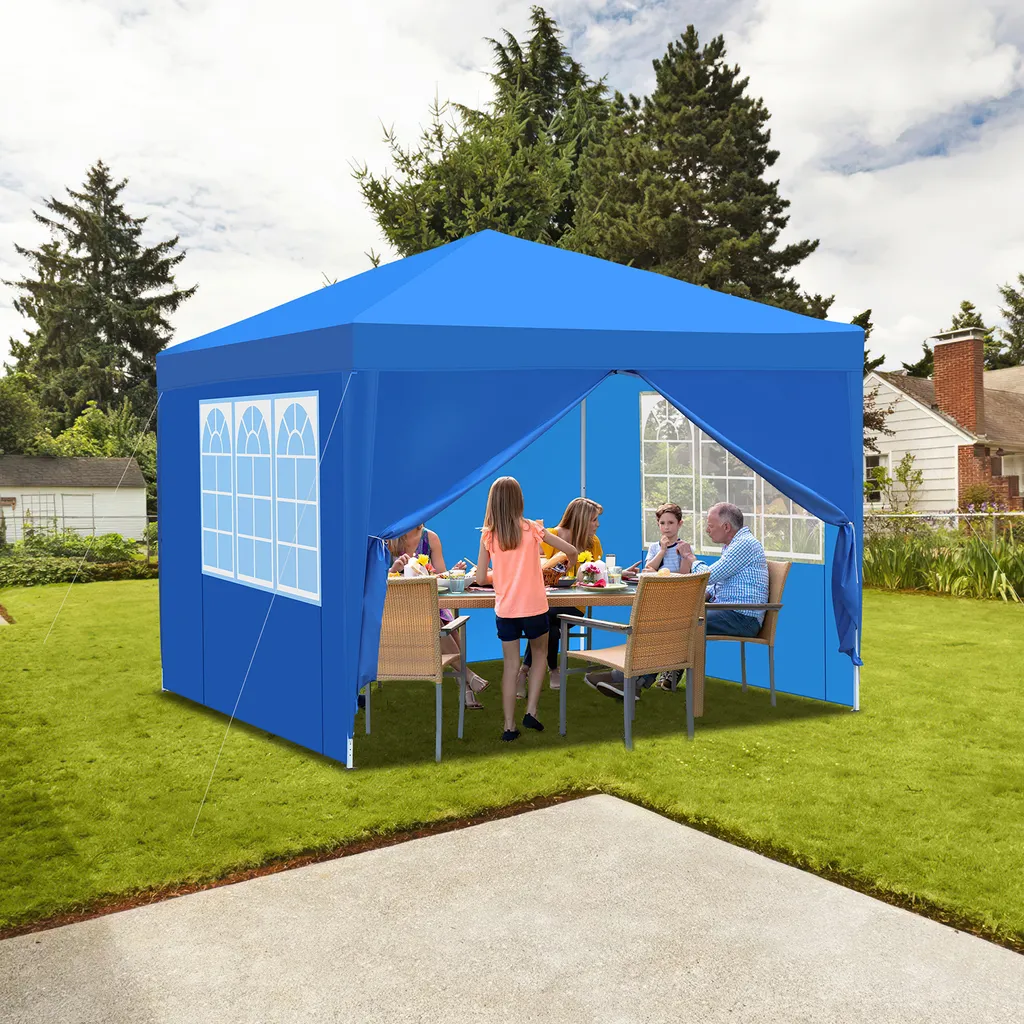 Offerta Gazebo 3x3m Pieghevole TolleTour Blu con Sacca e Picchetti