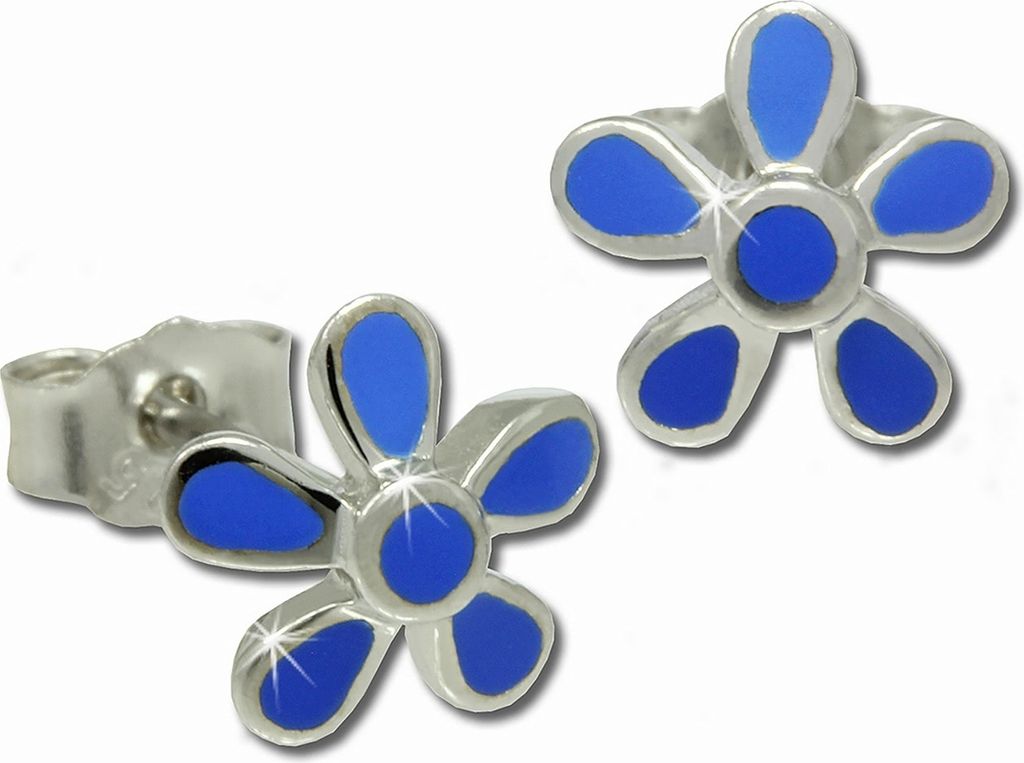 Teenie-Weenie Ohrstecker für Kinder 925 Silber gelb Blume Ohrringe 6mm SDO209B