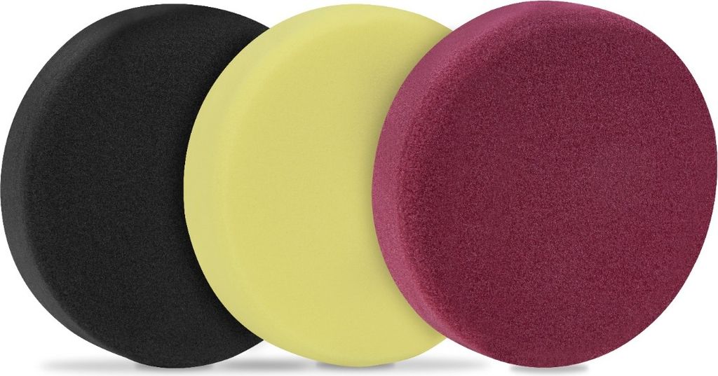 Vonroc Polierscheiben/Schaumstoff-Polierkissen für Poliermaschinen – Basis-Set – 125 mm – 3 Stück