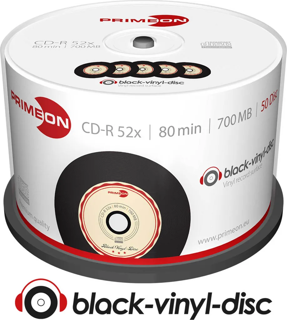 CD-R 700 Mo aspect vinyle rétro avec gravure stable de 80 minutes - 2