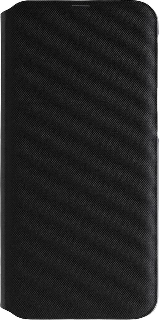 A black flip case for a smartphone.