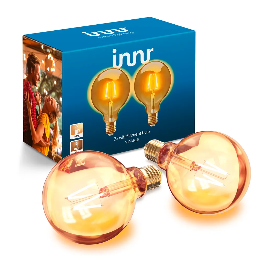 Ampoule Connectée E27 WiFi Innr Filament Globe Vintage Pack de 2 Unités
