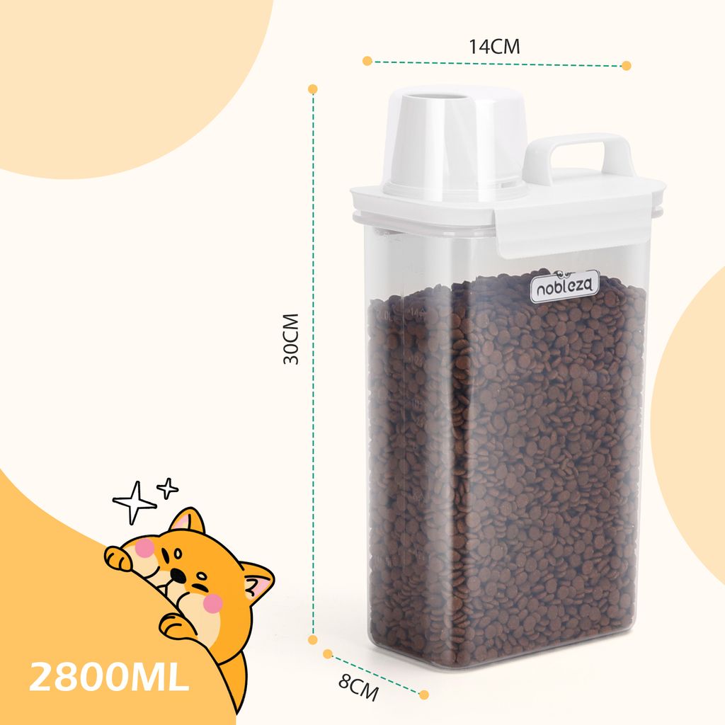 Kustimantu Hundefutter Behälter 14L - Luftdichter Vorratscontainer Mit Klarsichtfenster