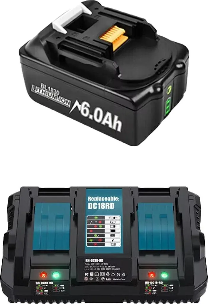Batterie 18V pour perceuse et meuleuse 6000mAh - Idéal travaux de chantier