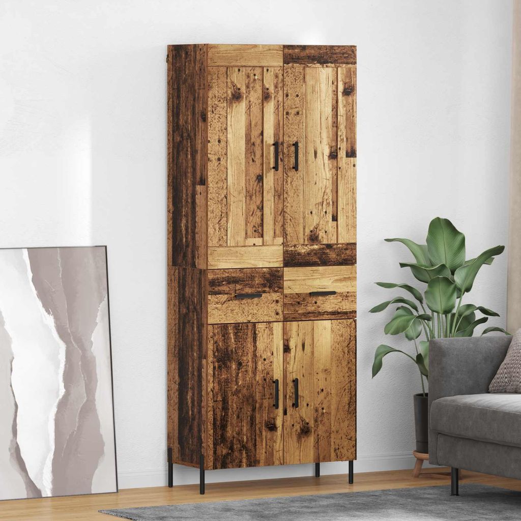 Maison Exclusive - Highboard 2 pcs Altholz Holzwerkstoff