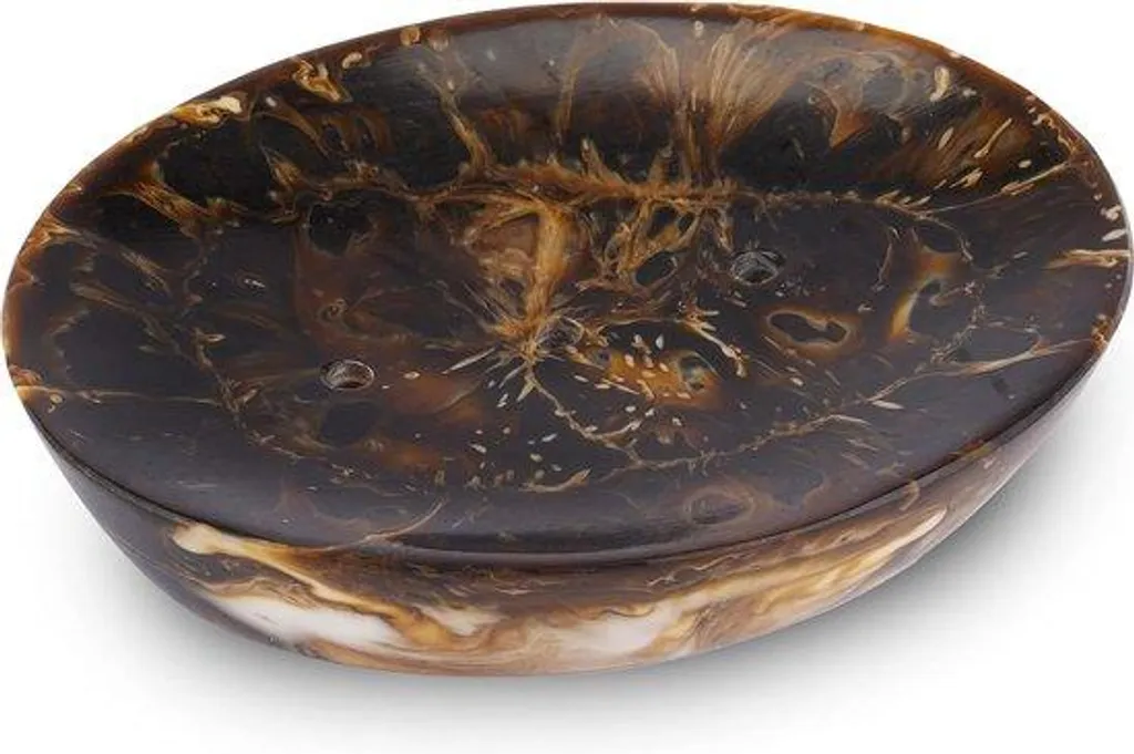 Porte-savon en résine marron haut de gamme avec système d'égouttage
