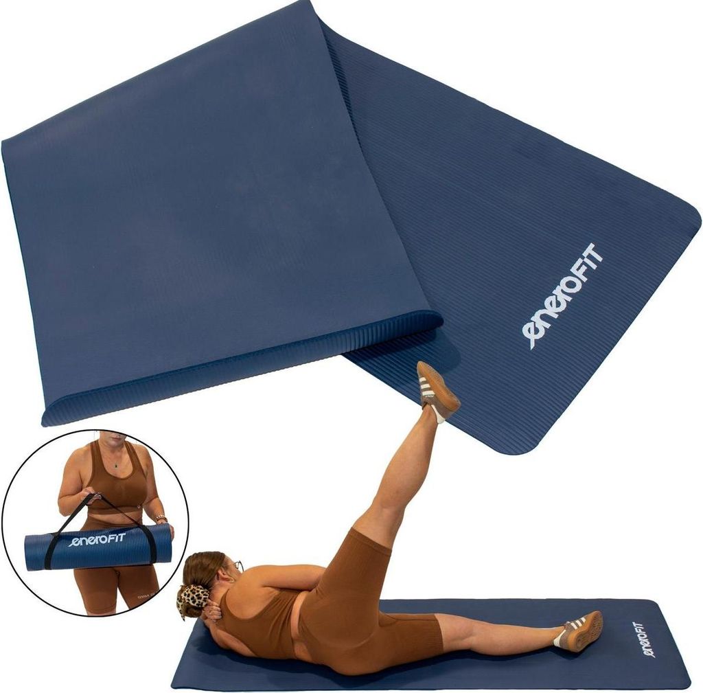 Enero Fit Fitnessmatte NBR 183x60x1 cm Blau – rutschfest, Produktbild 