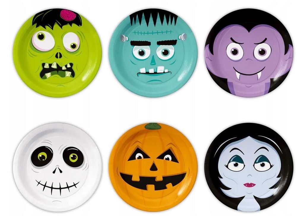 Papírový talíř haloween monster 18cm 6ks - Party Pal Obrázek produktu 